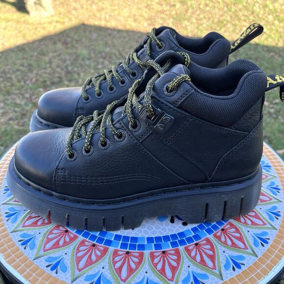 Dr. Doc Martens Woodard Grizzly Womens Size 5 Black Leather Lace Up Boots NEW - Picture 2 of 9